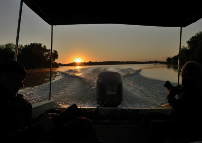 Boot op het water Donaudelta Roemenië